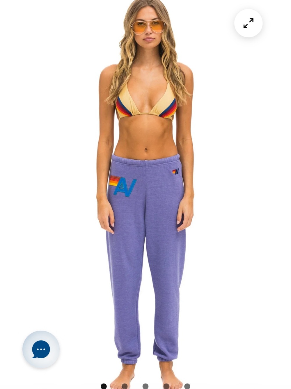Aviator nation logo stitch sweatpants lavender XS